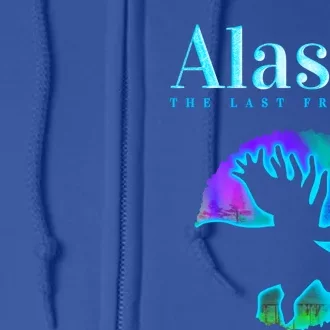 Alaska Moose Aurora Borealis The Last Frontier Funny Gift Full Zip Hoodie