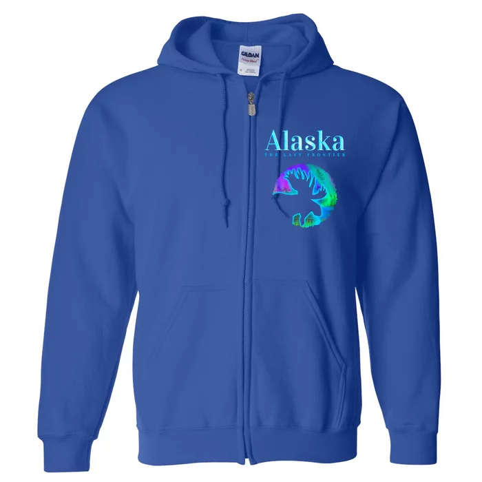 Alaska Moose Aurora Borealis The Last Frontier Funny Gift Full Zip Hoodie