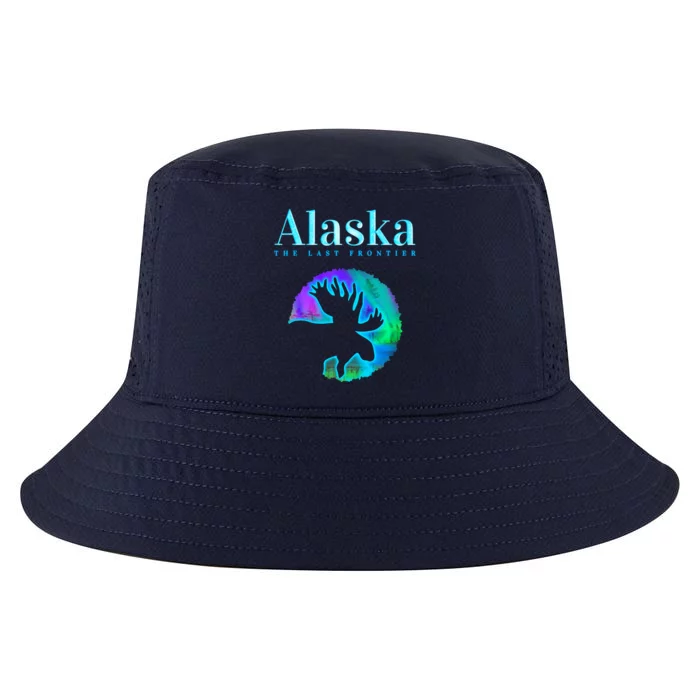 Alaska Moose Aurora Borealis The Last Frontier Funny Gift Cool Comfort Performance Bucket Hat