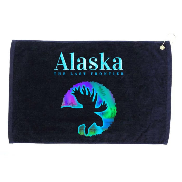 Alaska Moose Aurora Borealis The Last Frontier Funny Gift Grommeted Golf Towel