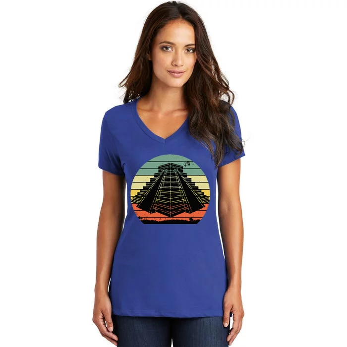 Aztec Mexican Art Cool Mayan Inca Love Perfect Gift Idea Women's V-Neck T-Shirt