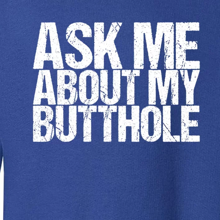 Ask Me About My Butthole Funny Gift Toddler Sweatshirt