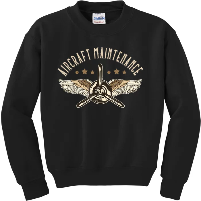 Aircraft Maintenance Airplane Mechanics Aircraft Mechanic Kids Sweatshirt