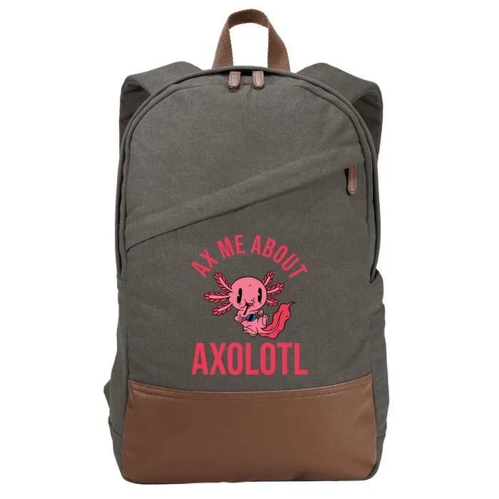 Ax Me About Axolotl Cotton Canvas Backpack