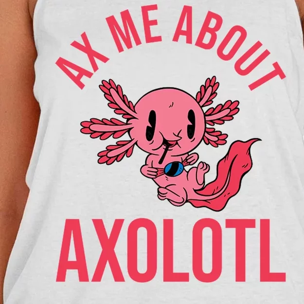 Ax Me About Axolotl Women's Knotted Racerback Tank