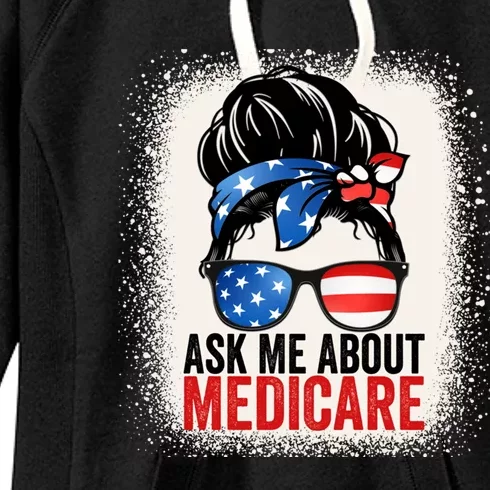 Ask Me About Medicare Insurance Agent Broker Sales Marketing Gift Women's Fleece Hoodie