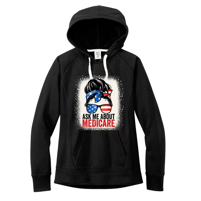 Ask Me About Medicare Insurance Agent Broker Sales Marketing Gift Women's Fleece Hoodie