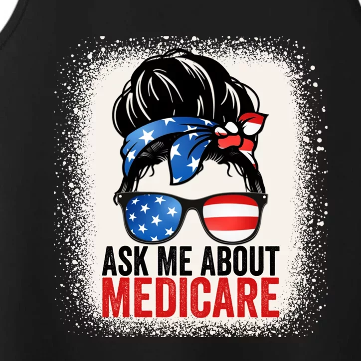 Ask Me About Medicare Insurance Agent Broker Sales Marketing Gift Performance Tank