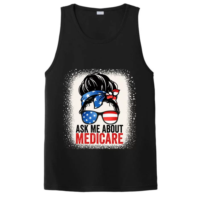 Ask Me About Medicare Insurance Agent Broker Sales Marketing Gift Performance Tank