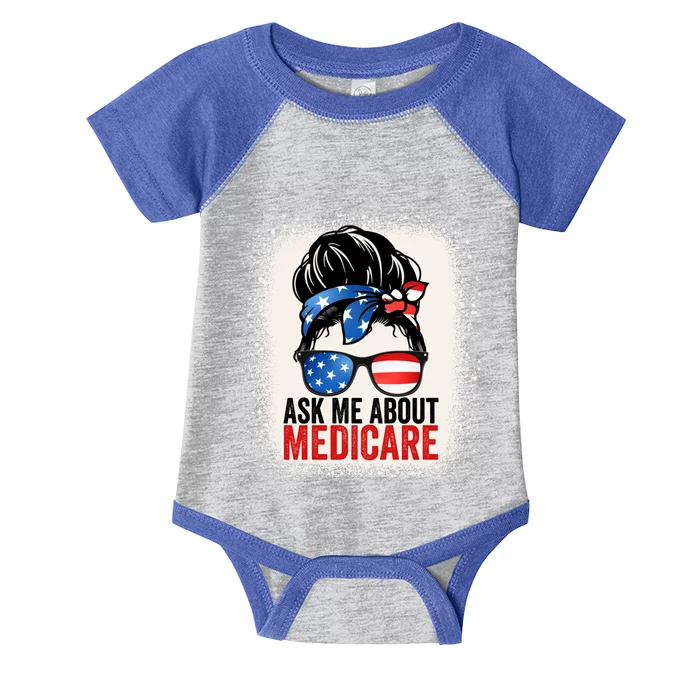 Ask Me About Medicare Insurance Agent Broker Sales Marketing Gift Infant Baby Jersey Bodysuit