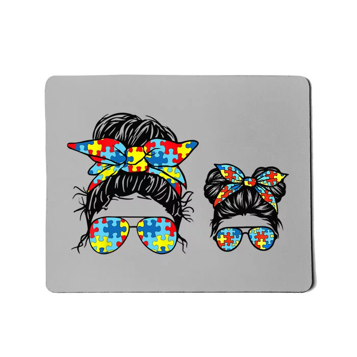 Autism Mom And Life Messy Bun Sunglasses Bandana Mousepad