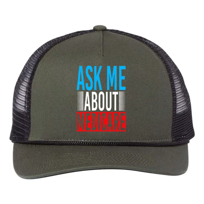 Ask Me About Medicare Insurance Agent Sales Marketing Retro Rope Trucker Hat Cap