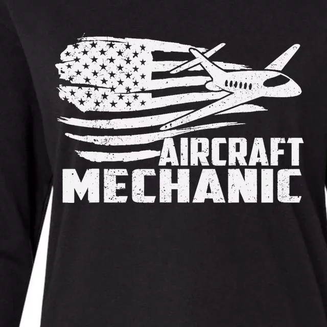 Aircraft Mechanic - Aviation Airplane Maintenance Engineer Womens Cotton Relaxed Long Sleeve T-Shirt