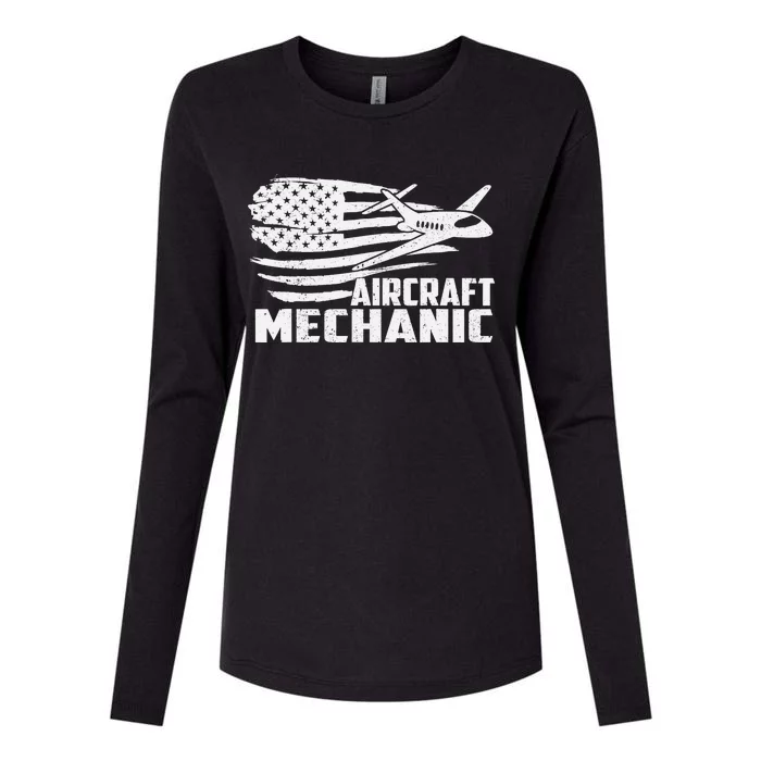 Aircraft Mechanic - Aviation Airplane Maintenance Engineer Womens Cotton Relaxed Long Sleeve T-Shirt