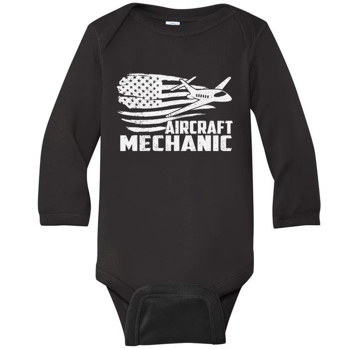 Aircraft Mechanic - Aviation Airplane Maintenance Engineer Baby Long Sleeve Bodysuit