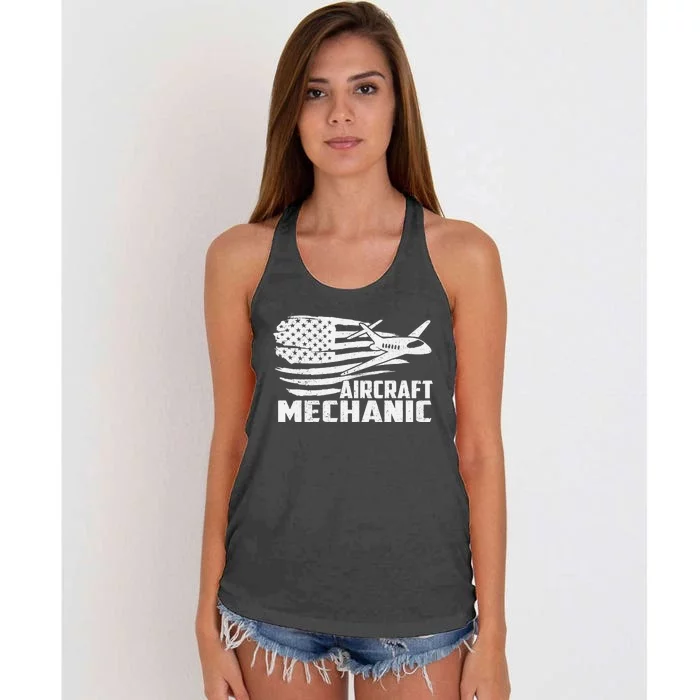 Aircraft Mechanic - Aviation Airplane Maintenance Engineer Women's Knotted Racerback Tank