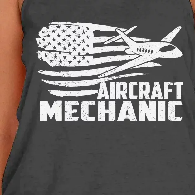 Aircraft Mechanic - Aviation Airplane Maintenance Engineer Women's Knotted Racerback Tank