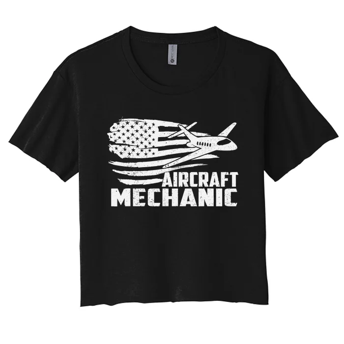 Aircraft Mechanic - Aviation Airplane Maintenance Engineer Women's Crop Top Tee