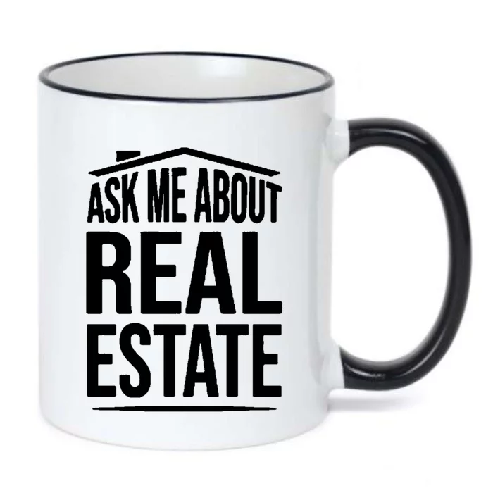 Ask Me About Real Estate Agent Realtor Gift Black Color Changing Mug