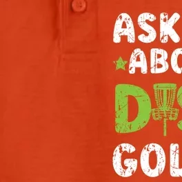 Ask Me About Disc Golf Recreational Tosser Disc Golfer Gift Dry Zone Grid Performance Polo