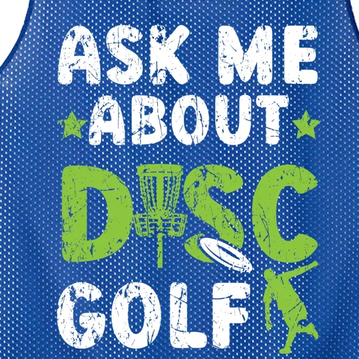 Ask Me About Disc Golf Recreational Tosser Disc Golfer Gift Mesh Reversible Basketball Jersey Tank