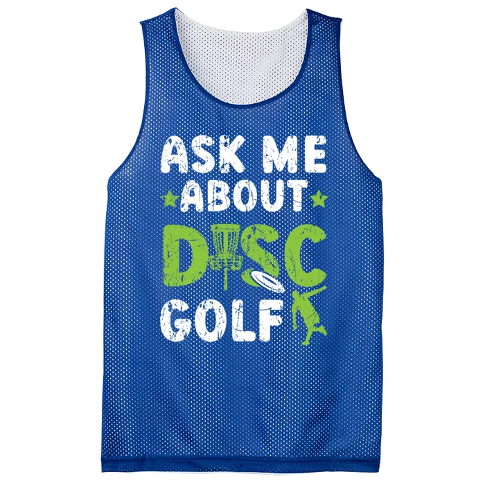 Ask Me About Disc Golf Recreational Tosser Disc Golfer Gift Mesh Reversible Basketball Jersey Tank