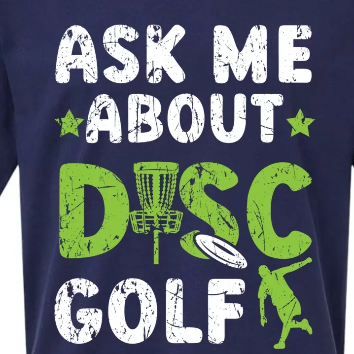 Ask Me About Disc Golf Recreational Tosser Disc Golfer Gift Sueded Cloud Jersey T-Shirt