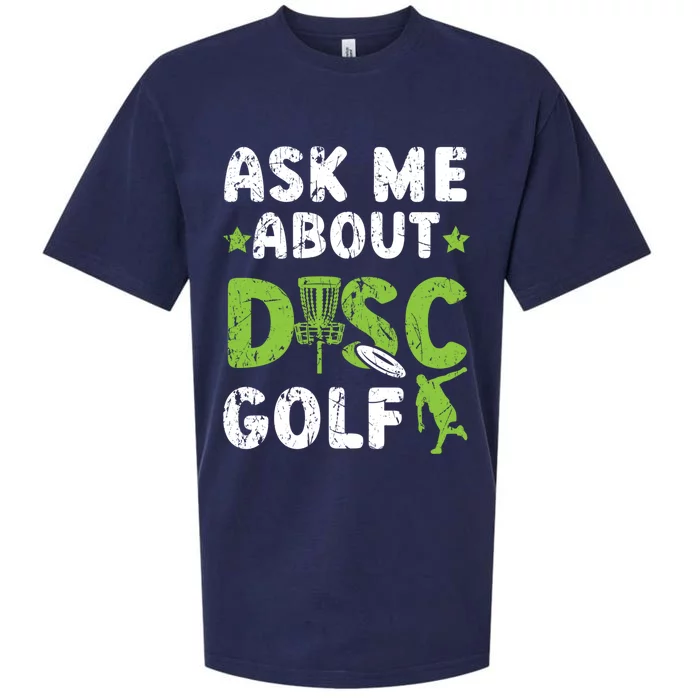 Ask Me About Disc Golf Recreational Tosser Disc Golfer Gift Sueded Cloud Jersey T-Shirt