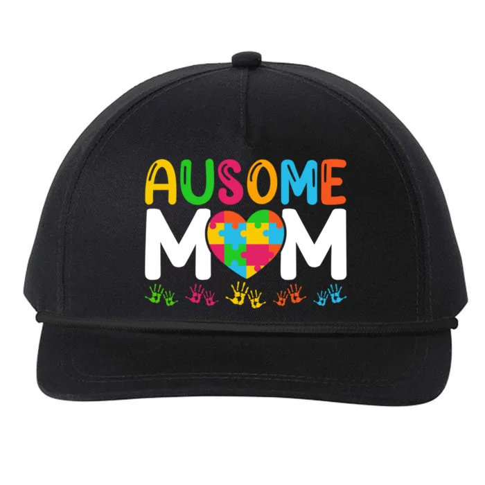 Ausome Mom Autism Great Gift Snapback Five-Panel Rope Hat