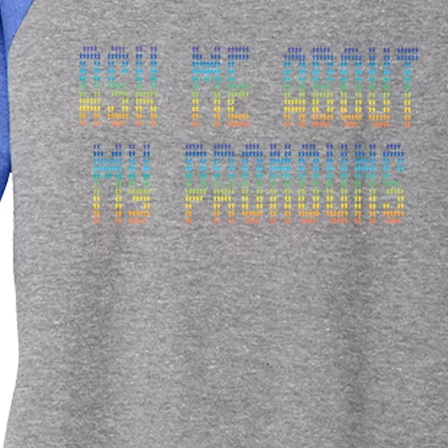 Ask Me About My Pronouns Rainbow Funny Gay Agenda Gift Women's Tri-Blend 3/4-Sleeve Raglan Shirt