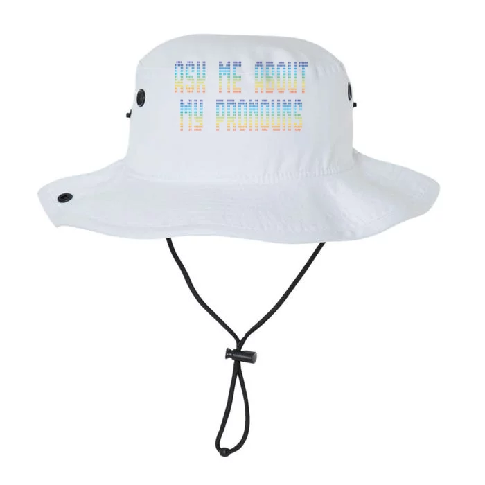 Ask Me About My Pronouns Rainbow Funny Gay Agenda Gift Legacy Cool Fit Booney Bucket Hat