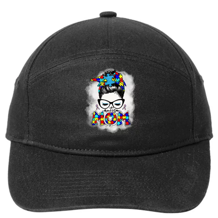 Autism Mom 7-Panel Snapback Hat