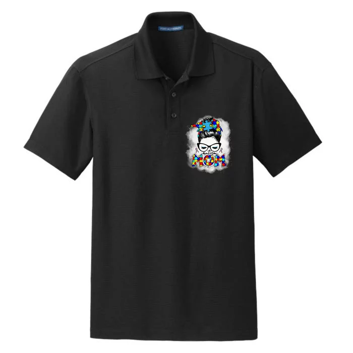 Autism Mom Dry Zone Grid Performance Polo