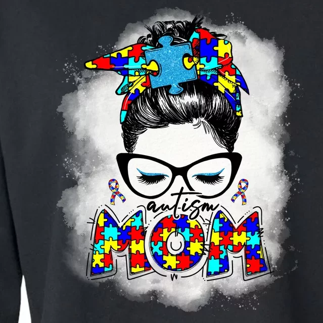 Autism Mom Cropped Pullover Crew