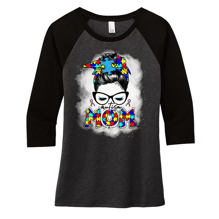 Autism Mom Women's Tri-Blend 3/4-Sleeve Raglan Shirt