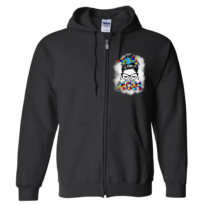 Autism Mom Full Zip Hoodie