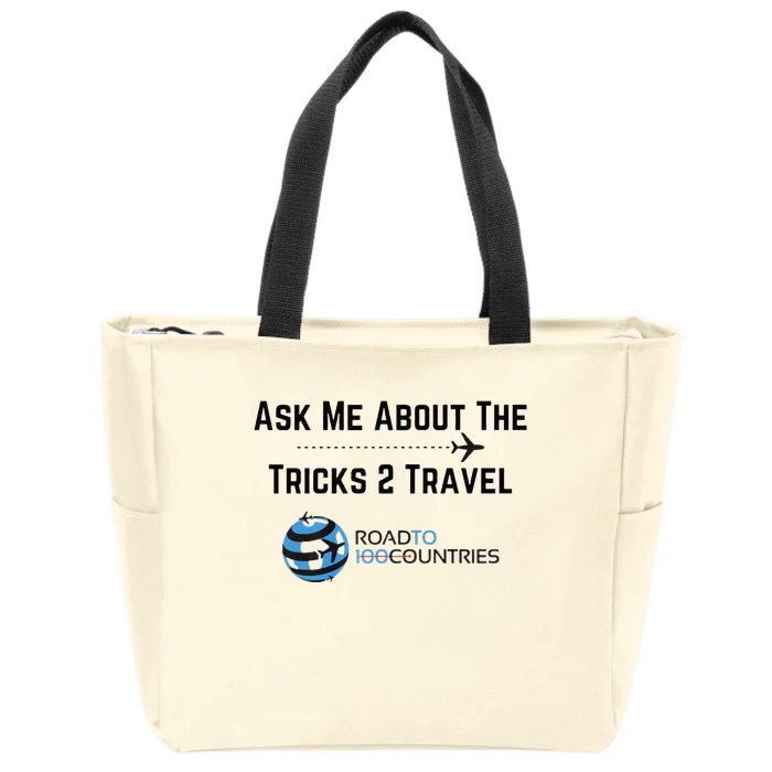 Ask Me About Tricks2travel Road To 100 Countries Zip Tote Bag