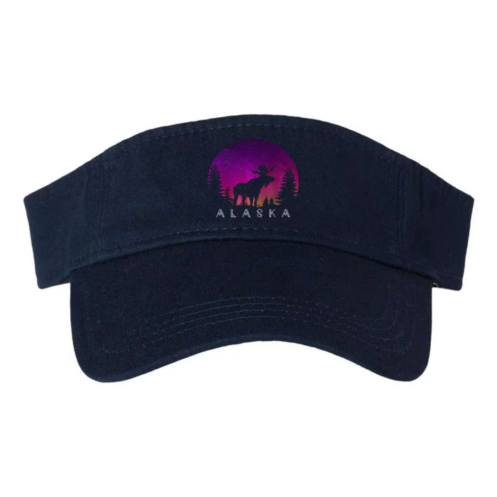 Alaska Moose Aurora Borealis - Alaskan Landscape Photo Valucap Bio-Washed Visor