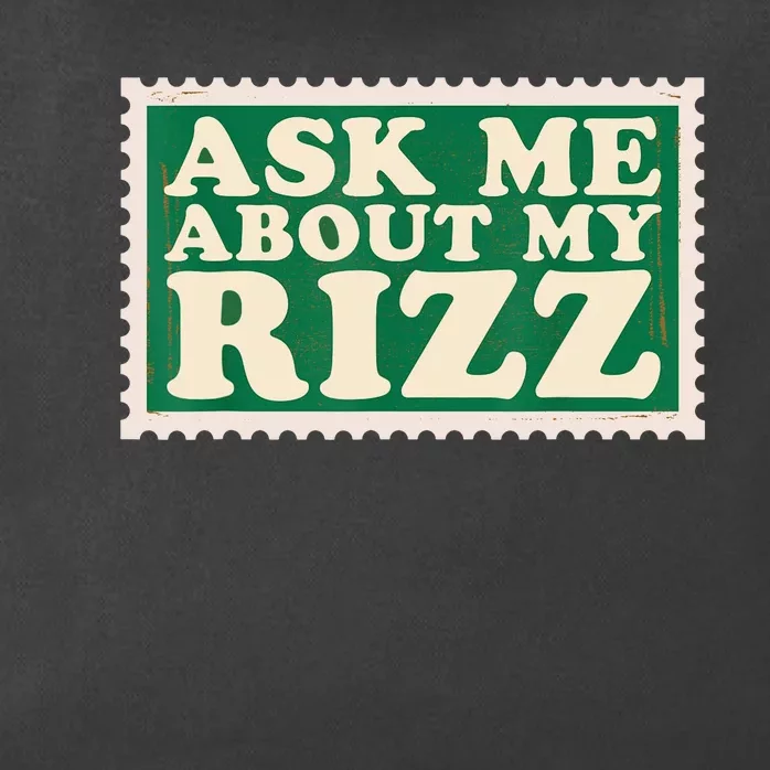 Ask Me About My Rizz, Rizz Funny Ironic Meme Zip Tote Bag