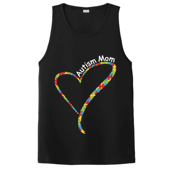 Autism Mom Autism Awareness Puzzle Piece Heart Performance Tank