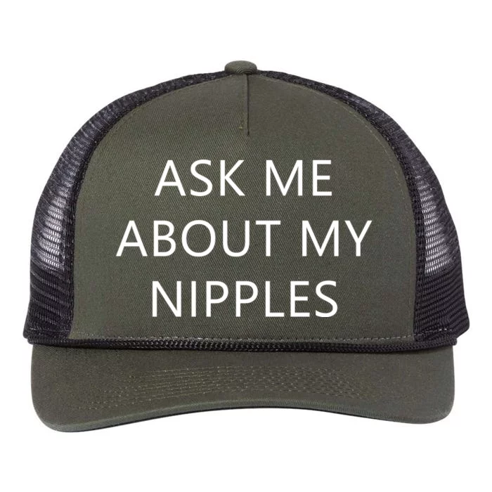 Ask Me About My Nipples Retro Rope Trucker Hat Cap