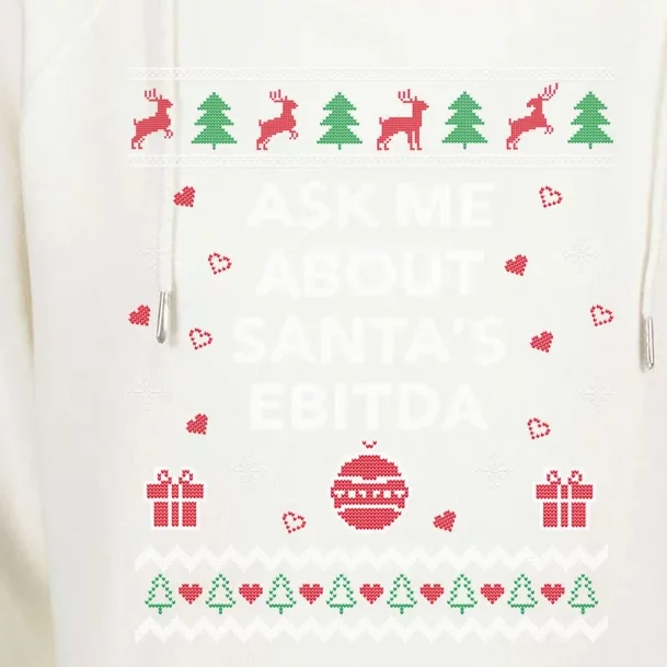 Ask Me About Santas Ebitda Accountant Design Ugly Christmas Cool Gift Womens Funnel Neck Pullover Hood