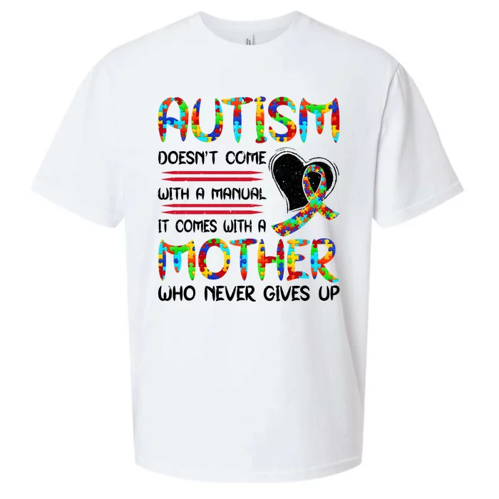 Autism Mom American Flag Sueded Cloud Jersey T-Shirt