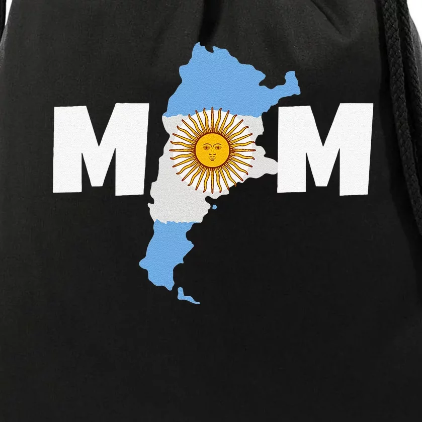 Argentinian Mom Argentina Mommy Funny Argentine Flag Drawstring Bag