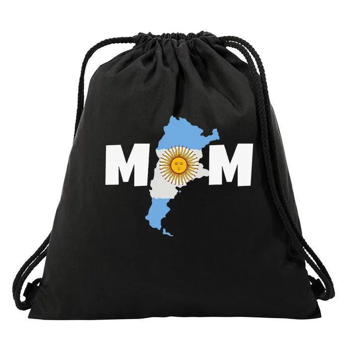 Argentinian Mom Argentina Mommy Funny Argentine Flag Drawstring Bag