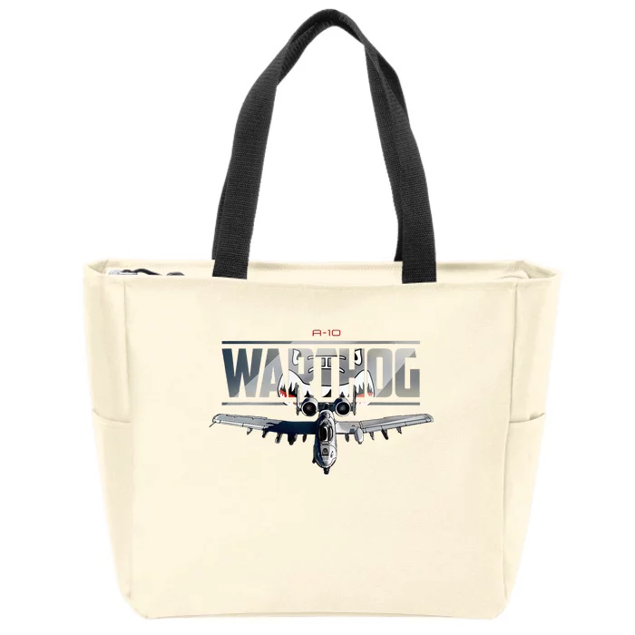 American Military Airplane Warthog Pilot Zip Tote Bag