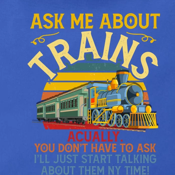 Ask Me About Trains Trainspotting Trainspotter Model Trains Cute Gift Zip Tote Bag