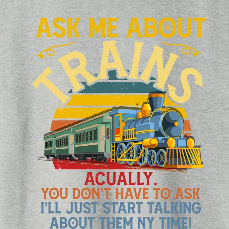 Ask Me About Trains Trainspotting Trainspotter Model Trains Cute Gift Women's Crop Top Tee