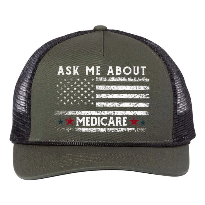 Ask Me About Medicare Health Insurance Consultant Agent Cool Retro Rope Trucker Hat Cap