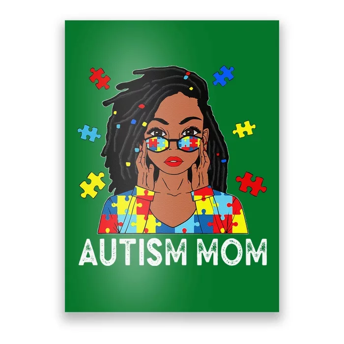 Autism Mom African American LocD Women Autism Awareness Gift Poster